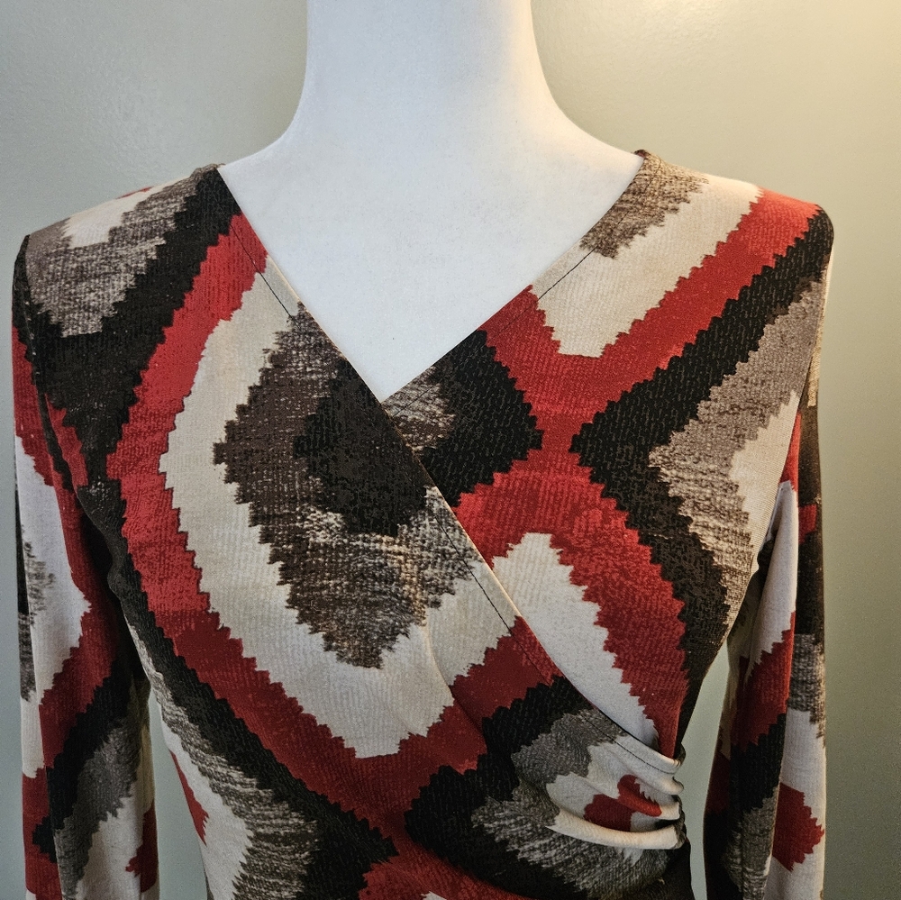 Lauren Ralph Lauren Geometric Pattern Women's Size Small Long Sleeve Top - Picture 3 of 12